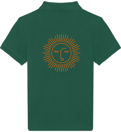 polo lavée pour enfant 100% coton bio avec logo orange