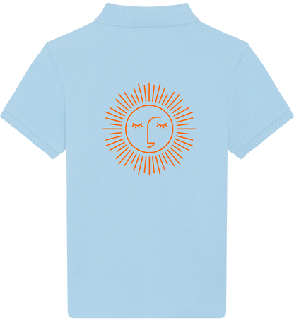 polo lavée pour enfant 100% coton bio avec logo orange