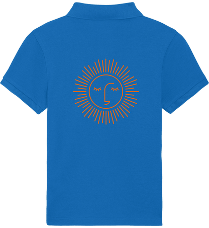 polo lavée pour enfant 100% coton bio avec logo orange