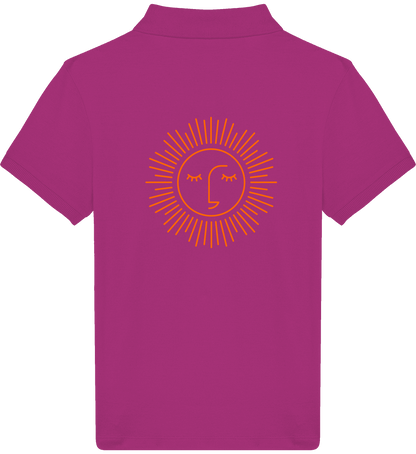polo lavée pour enfant 100% coton bio avec logo orange