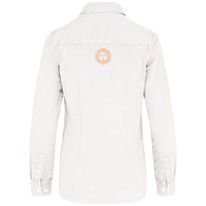 chemise lavée femme avec logo orange 100% coton