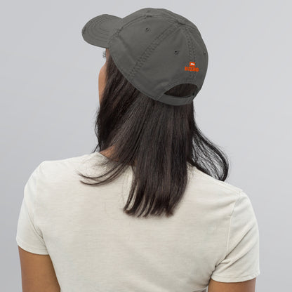 casquette effet usé en coton avec logo orange