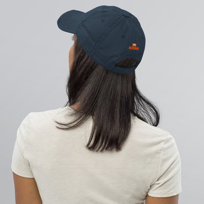 casquette effet usé en coton avec logo orange