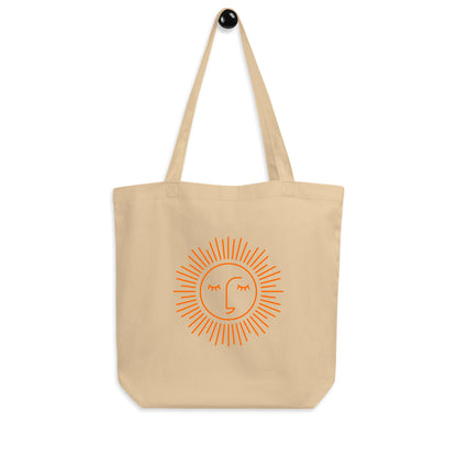 tote bag beige 100% coton bio avec logo orange