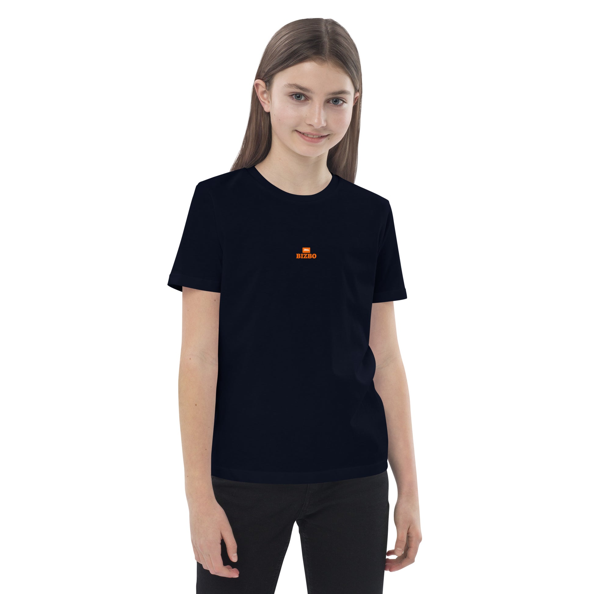 t-shirt enfant 100% coton bio avec logo orange