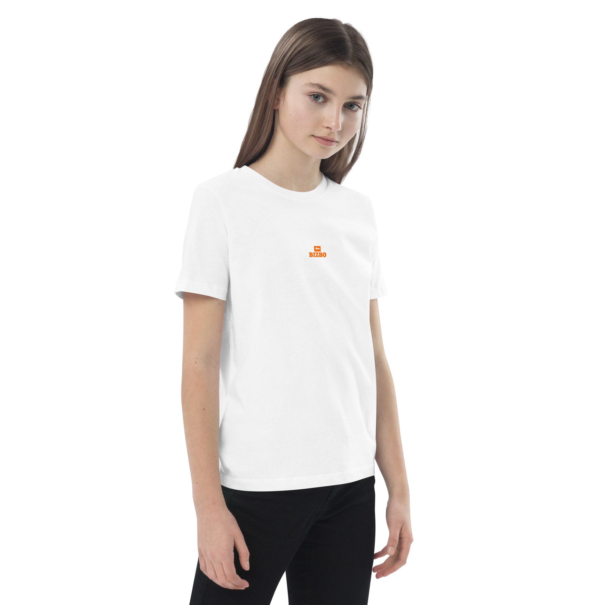 t-shirt enfant 100% coton bio avec logo orange
