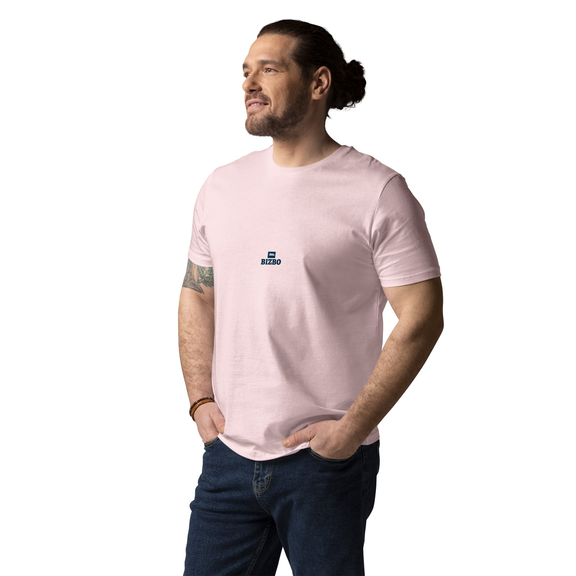 t-shirt unisexe avec logo bleu 100% coton