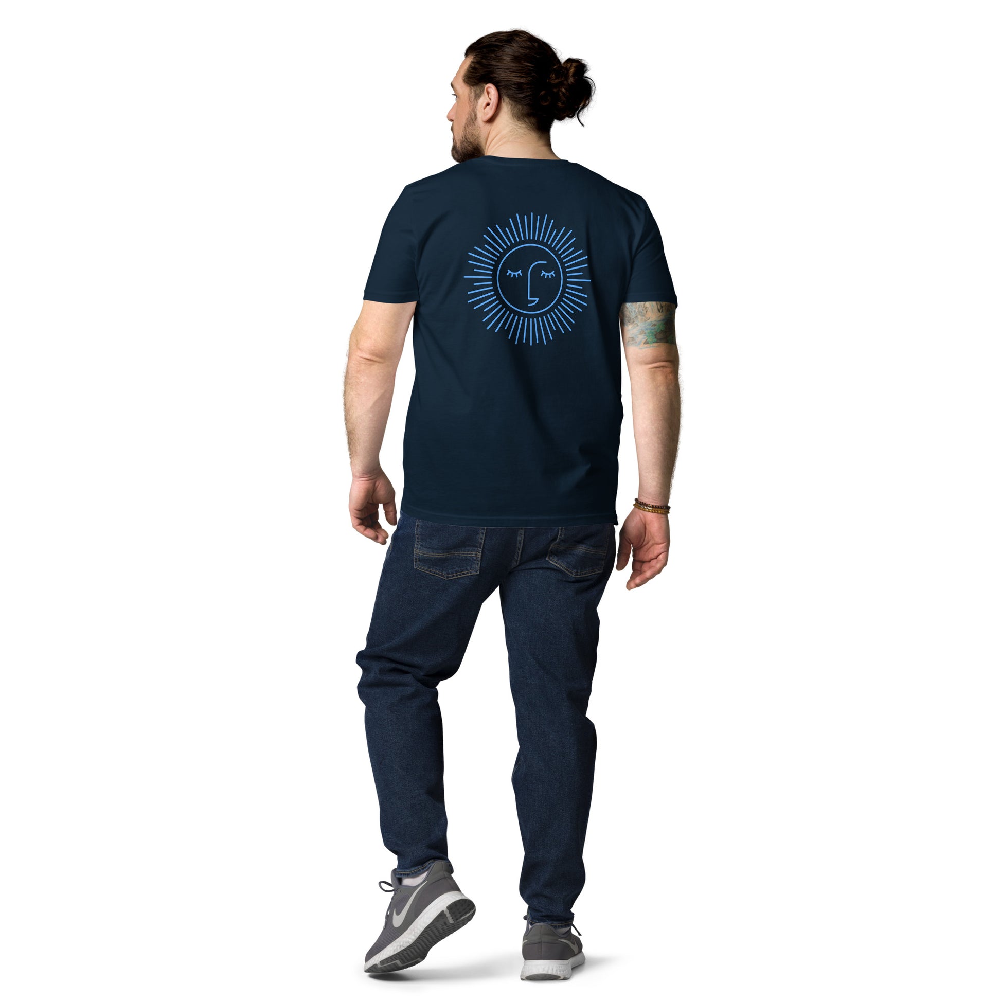 t-shirt unisexe avec logo bleu ciel 100% coton