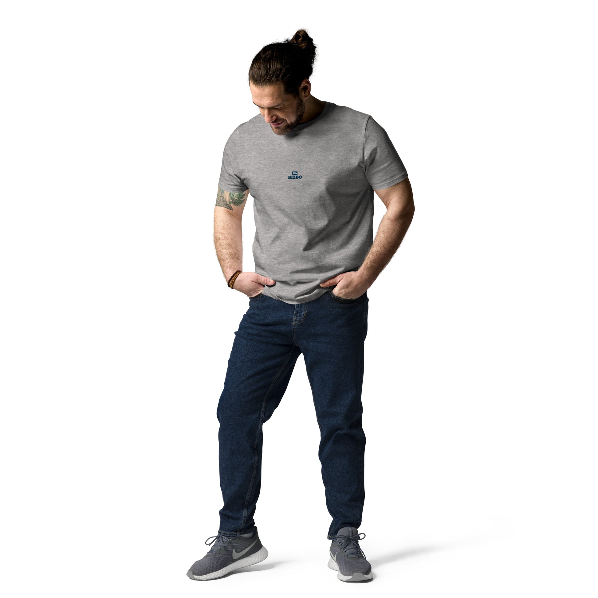 t-shirt unisexe avec logo bleu 100% coton