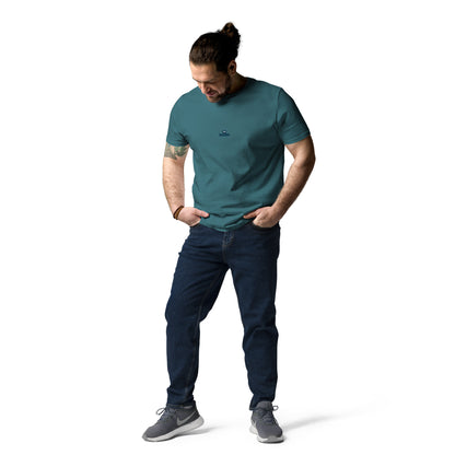 t-shirt unisexe avec logo bleu 100% coton