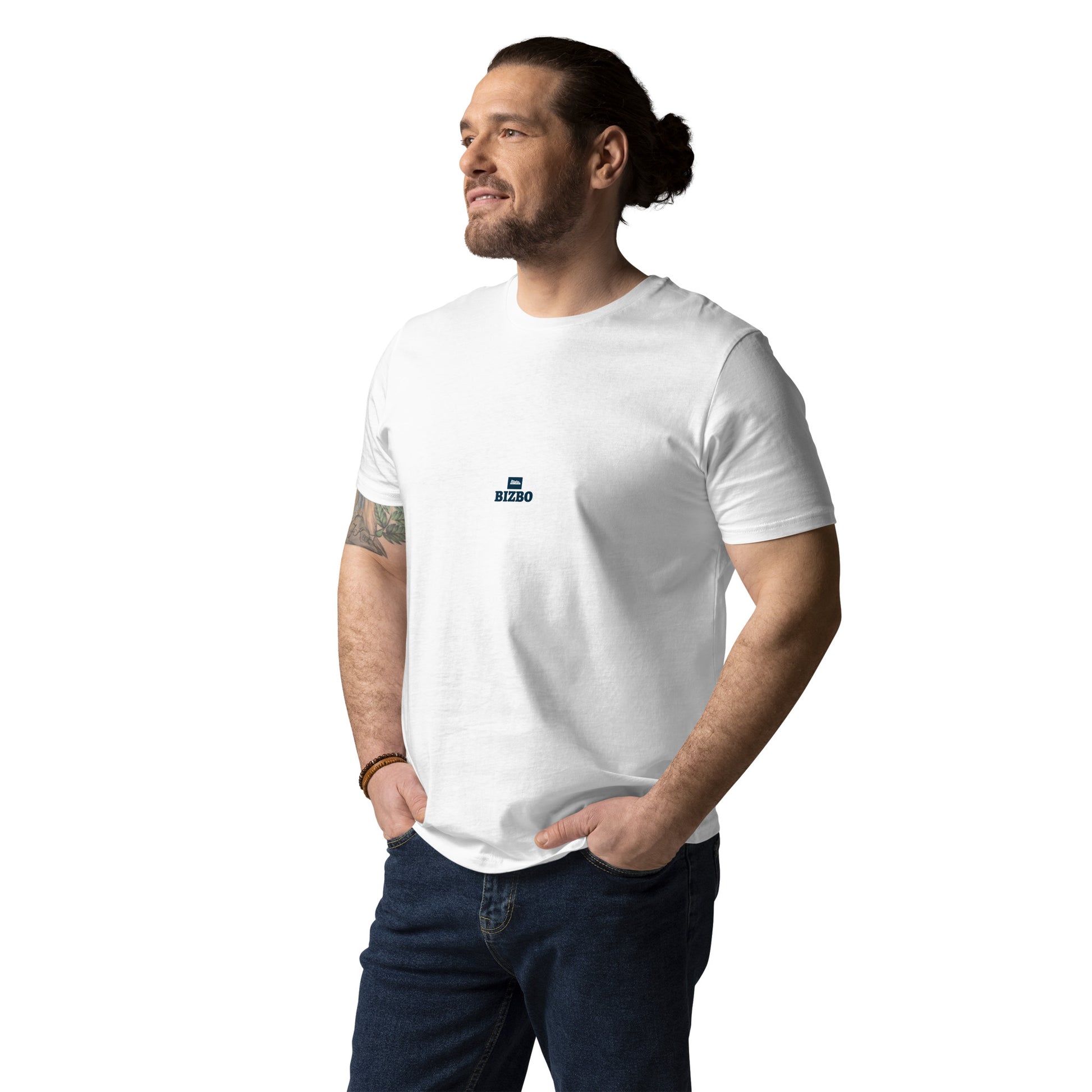 t-shirt unisexe avec logo bleu 100% coton
