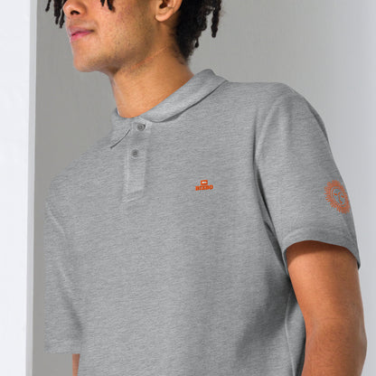 polo unisexe avec logo orange 100% coton