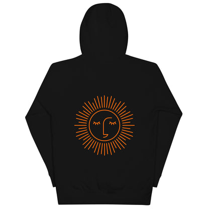 sweat à capuche unisexe logo orange 100% coton