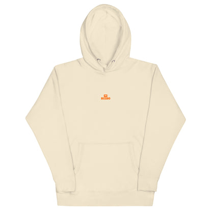 sweat à capuche unisexe logo orange 100% coton
