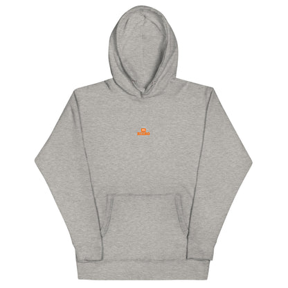 sweat à capuche unisexe logo orange 100% coton