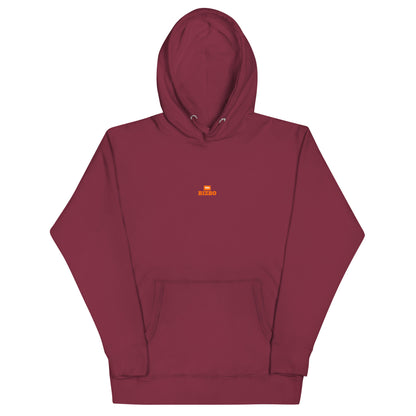 sweat à capuche unisexe logo orange 100% coton
