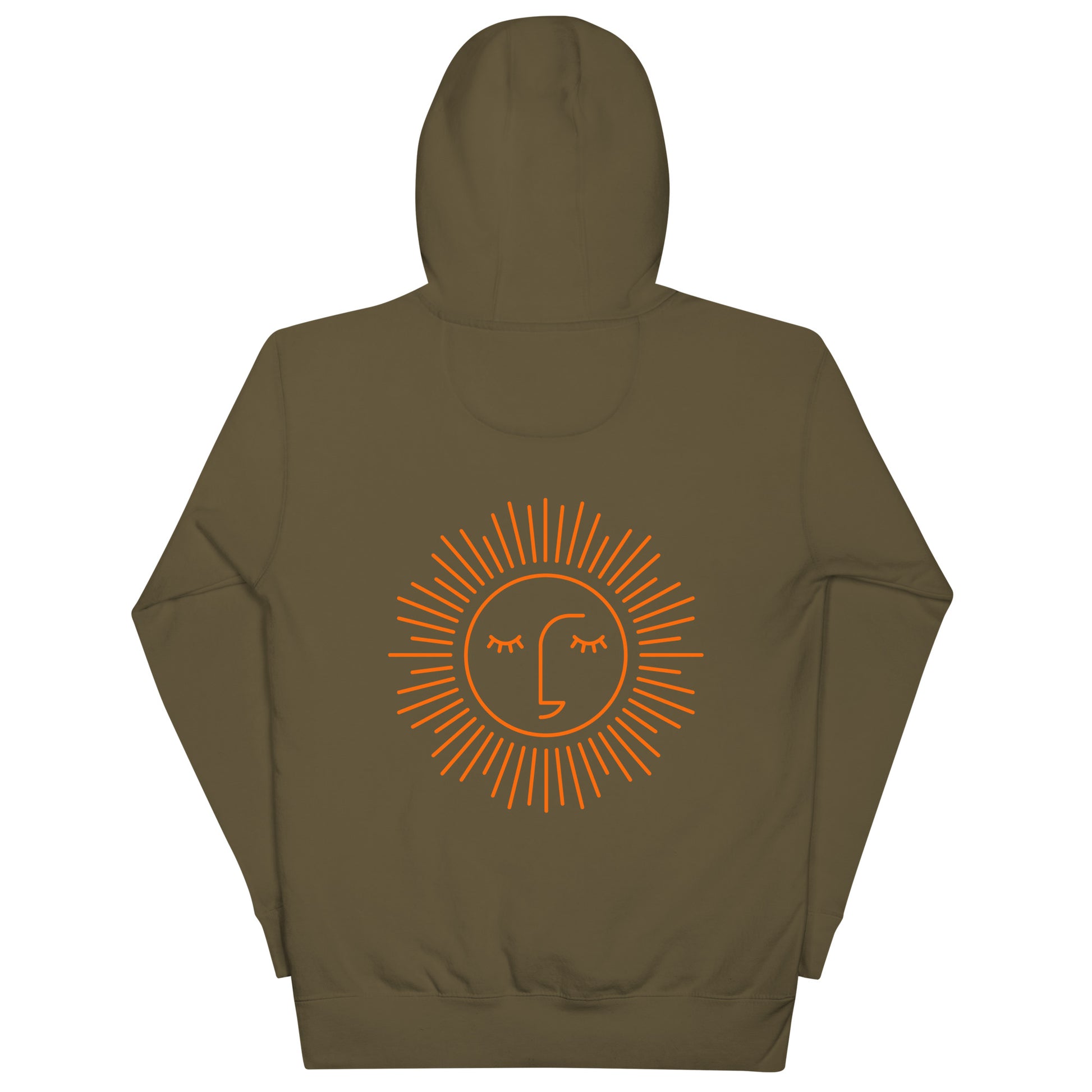 sweat à capuche unisexe logo orange 100% coton