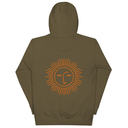 sweat à capuche unisexe logo orange 100% coton