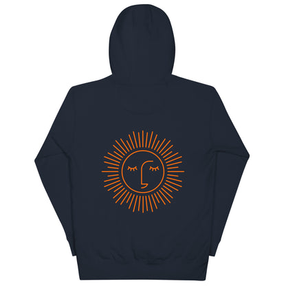 sweat à capuche unisexe logo orange 100% coton