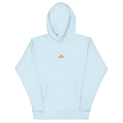 sweat à capuche unisexe logo orange 100% coton