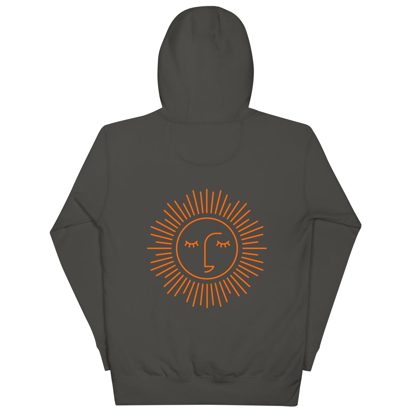 sweat à capuche unisexe logo orange 100% coton